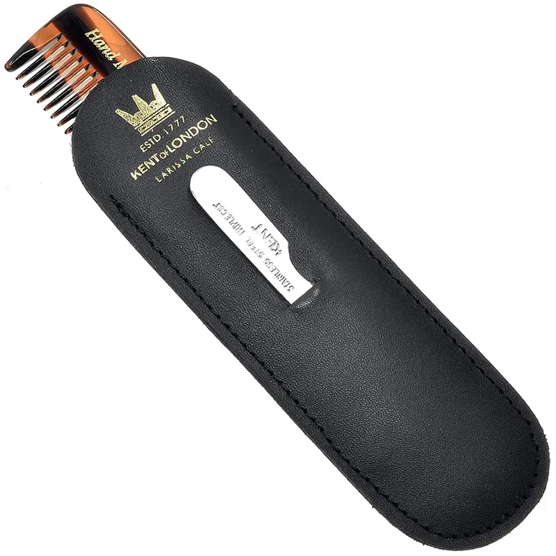 Kent Comb, Coarse/Fine Tooth With Leather Case & Metal File (110mm/4.3in)